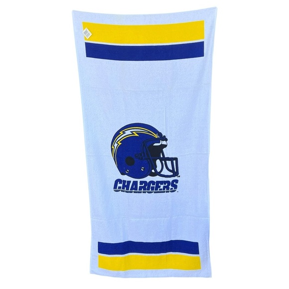VTG NOS San Diego Chargers NFL Football Beach Towel Bolt Helmet 90s 30x60 Brazil - Picture 1 of 12